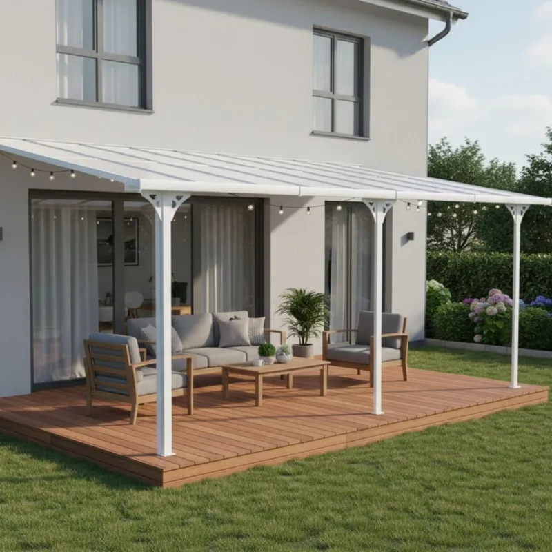 Altantak 6x3 m | Kanalplast / Aluminium| Premium modell | Vit — Metalcraft