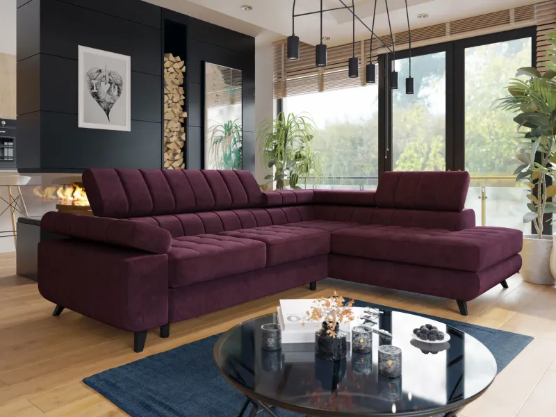 Amshyttan Bäddsoffa med Schäslong 4-sits - Lila (Art.nr 3111410) — Lila