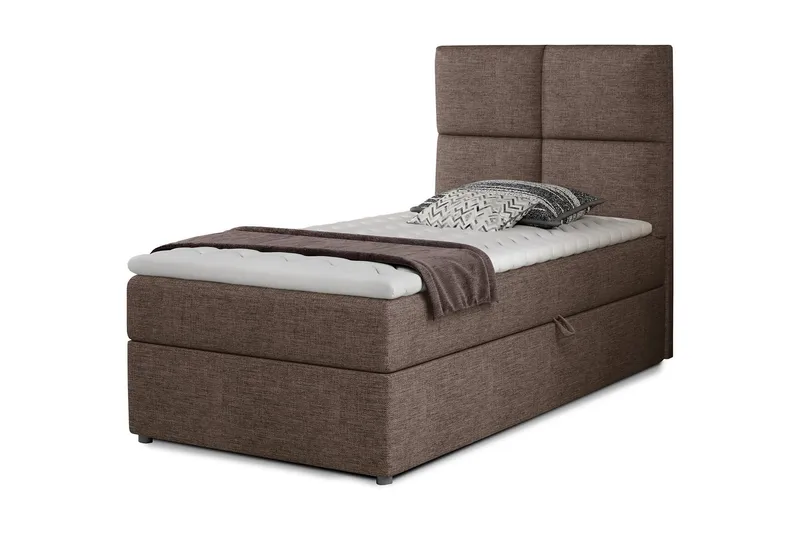 Arcore Förvaringssäng 90x200cm Rutad - Brun — Brun