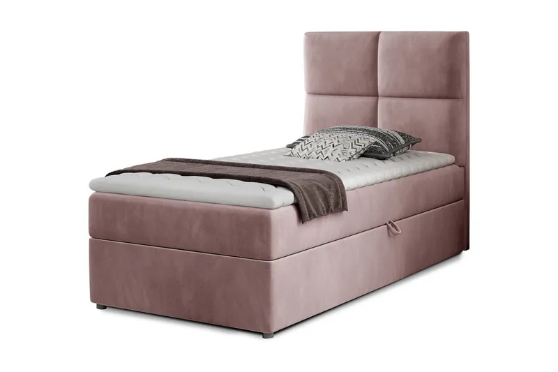 Arcore Förvaringssäng 90x200cm Rutad - Rosa — Rosa