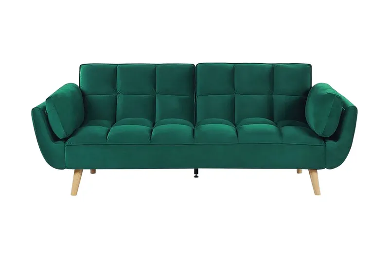 Asaby 3-sits Bäddsoffa - Sammet/Grön — Sammet/Grön