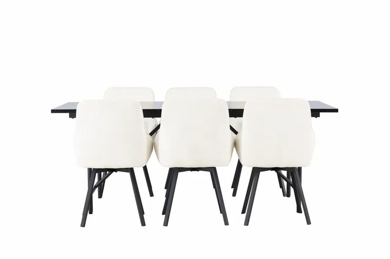 Astrid Matgrupp 200 cm Rektangulär med 6 Rosie stolar - Beige — Venture Home
