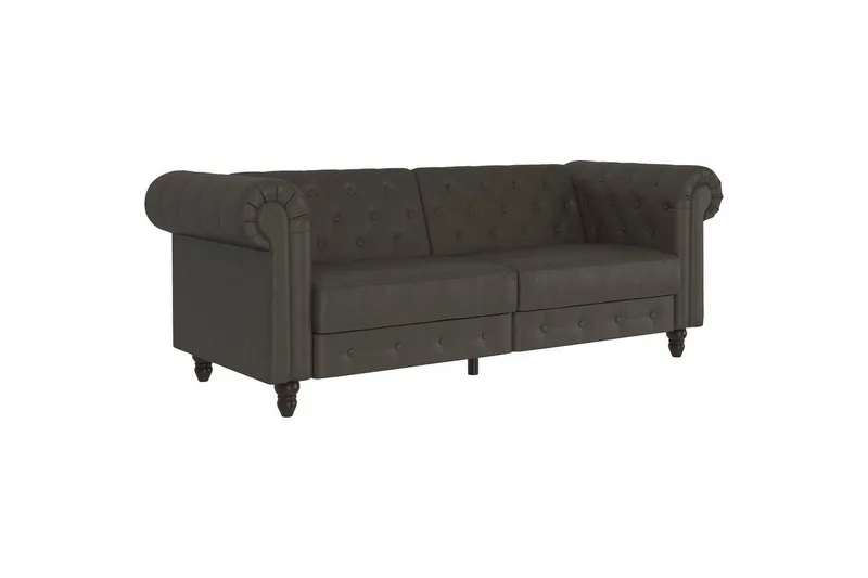 Bäddsoffa Felix 236x87x83 cm, Antracit, Mikrofiber/Trä/Metall - 236x87x83 cm, Antracit, Mikrofiber/Trä/Metall — Loft24