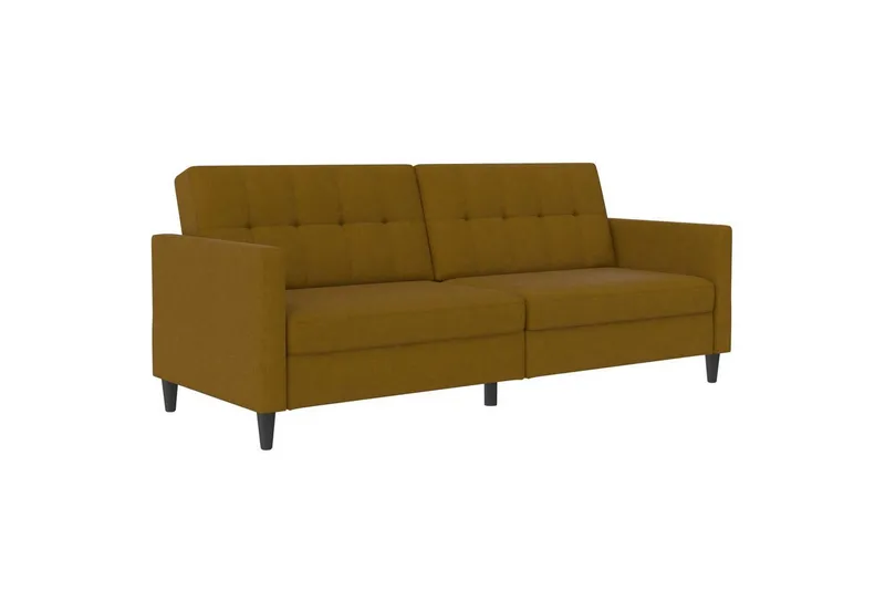 Bäddsoffa Hartford 203x83x82 cm, Curry, Linnetyg Utseende (100% Polyester - 203x83x82 cm, Curry, Linnetyg Utseende (100% Polyester — Loft24