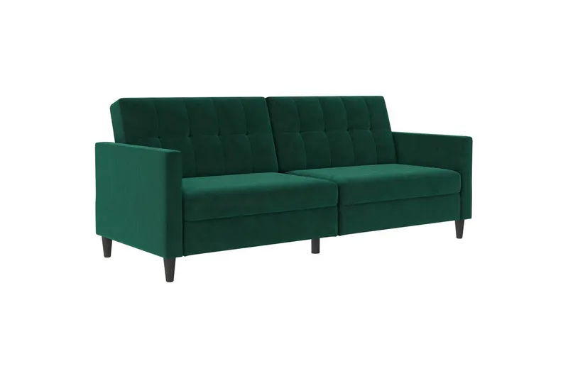 Bäddsoffa Hartford 203x83x82 cm, Mörkgrön, Sammet - 203x83x82 cm, Mörkgrön, Sammet — Loft24