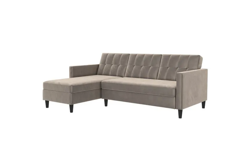 Bäddsoffa Hartford 213x153x82 cm, Taupe, Sammet - 213x153x82 cm, Taupe, Sammet — Loft24