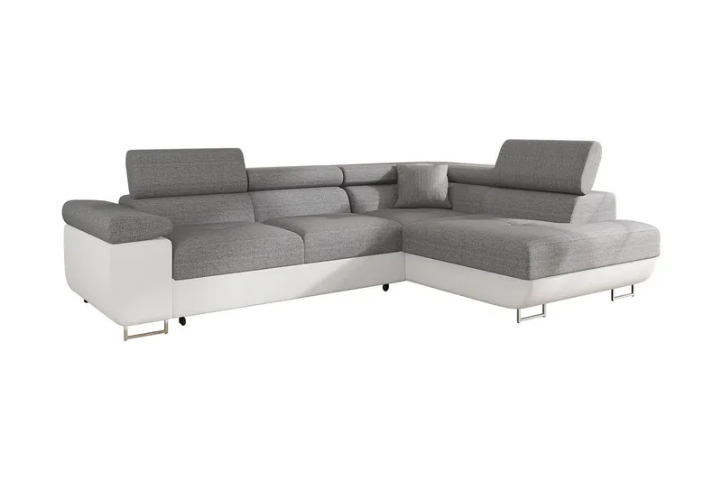 Bäddsoffa med schäslong - Grå (Art.nr 1629654) — Grå