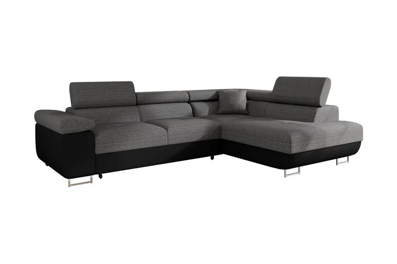 Bäddsoffa med schäslong - Grå (Art.nr 1629689) — Grå