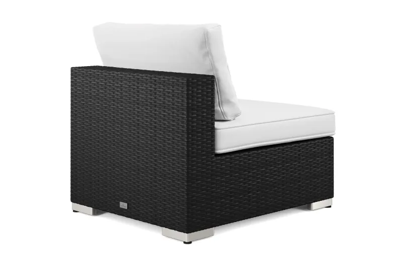 Bahamas Mittmodul utomhus i konstrotting med Ljus vattenavisande dyna - Svart / Vit — Comfort Garden