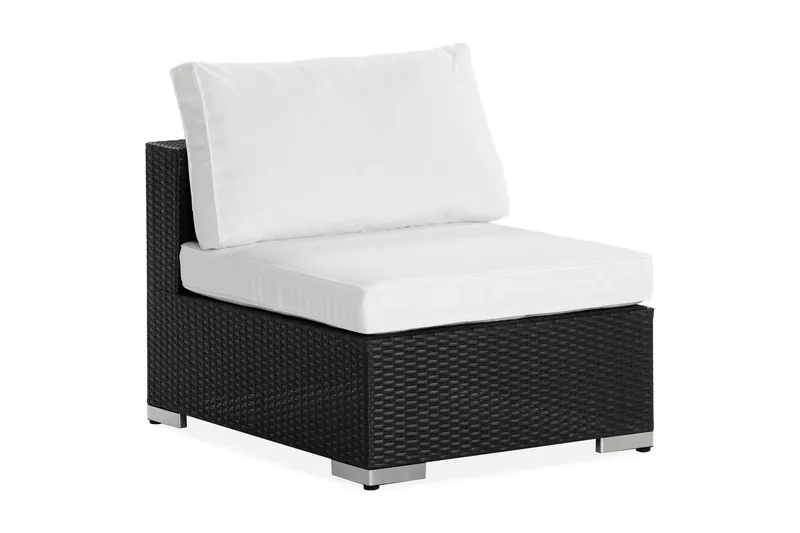 Bahamas Mittmodul utomhus i konstrotting - Svart / Vit — Comfort Garden