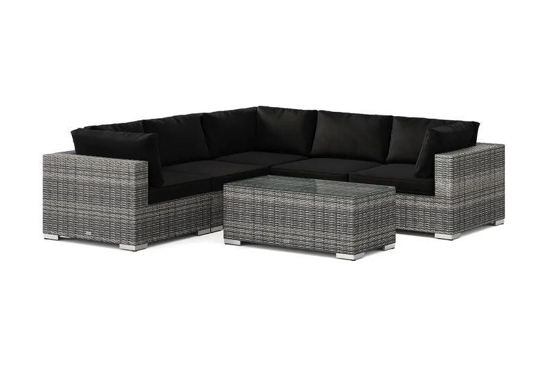 Bahamas utomhus hörnsoffa 5-sits vändbar med bord - Grå (Art.nr 3117670) — Comfort Garden