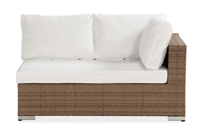 Bahamas Vänstermodul 140 cm - Sand Beige / Vita dynor — Comfort Garden