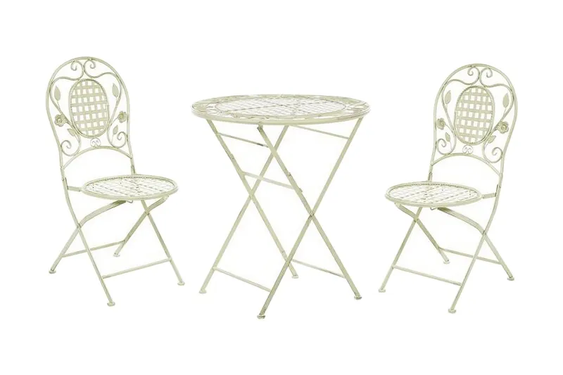 Balkongset av Utebord och 2 Utestolar ljusgrön BIVIO - Grön — Grön