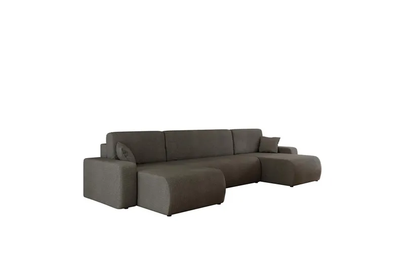 Barile Bäddsoffa Dubbeldivan 4-sits i Plysch - Grå (Art.nr 3079498) — Grå