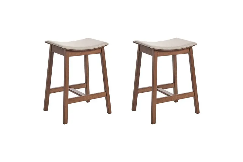 Barstol Dixon set om 2 Beige-Mörkt Trä - Beige-Mörkt Trä — Beige-Mörkt Trä