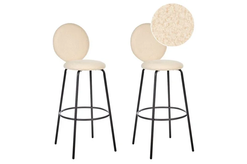 Barstol Emery set om 2 Beige-Svart - Beige-Svart — Beige-Svart