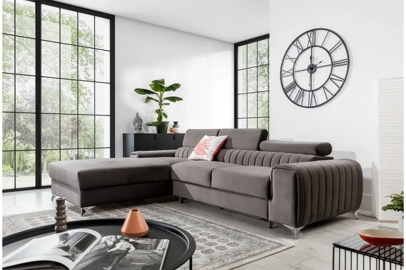 Bassfield Divanbäddsoffa Vänster - Ljusbrun — Ljusbrun