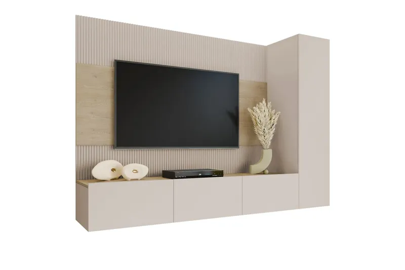 Bernice Tv-skåp 220x38 cm - Beige (Art.nr 3099010) — Beige