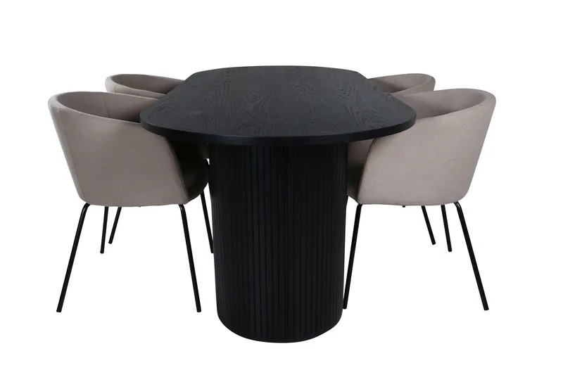 Bianca Matgrupp 200 cm Oval med 4 Berit stolar - Beige (Art.nr 3059858) — Venture Home