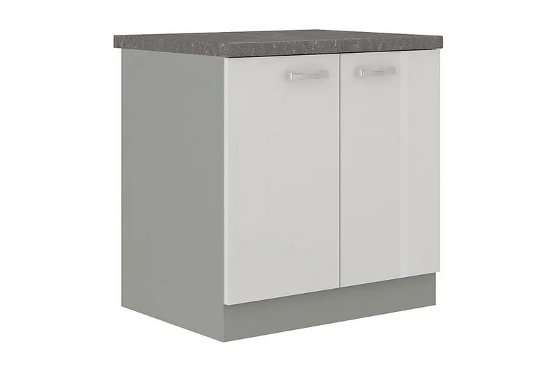 Bianco Skåp med dörrar 80x52x82 cm - Grå/Vit Högglans — Grå/Vit Högglans