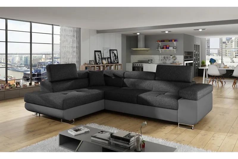 Bobis Bäddsoffa med Schäslong Vänster - Grå (Art.nr 696085) — Grå