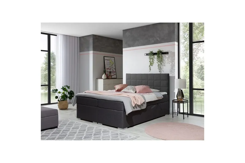 Box Spring Eltap Alice - 140x200 cm, Sawana 05, Grå — 140x200 cm, Sawana 05, Grå