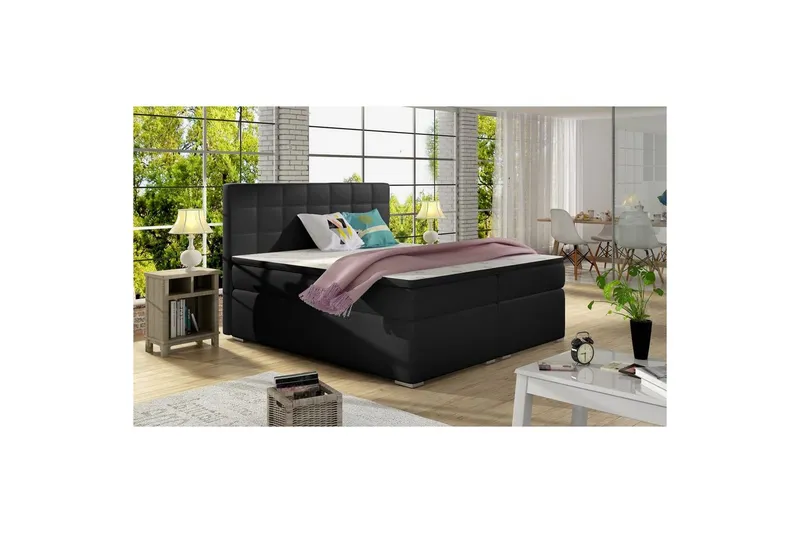 Box Spring Eltap Alice - 160x200 cm, Soft 11, Svart — 160x200 cm, Soft 11, Svart