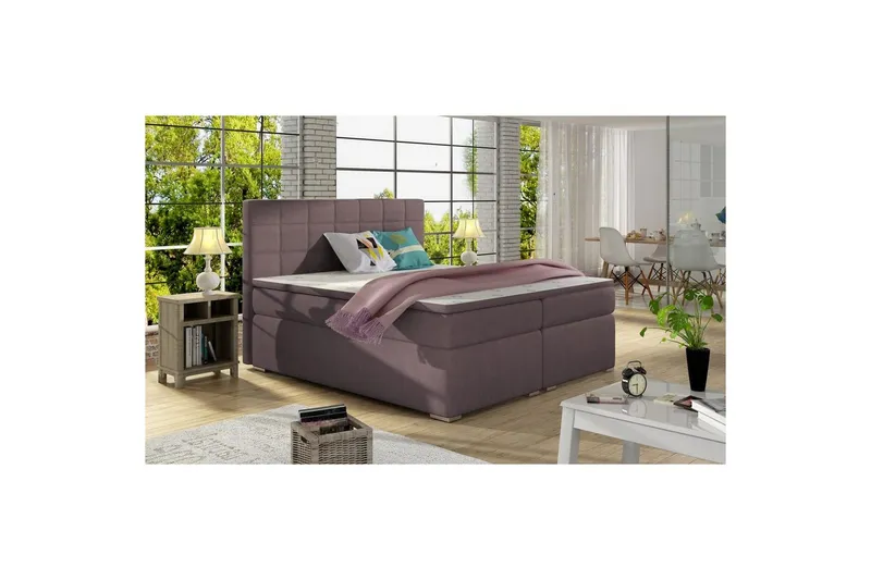 Box Spring Eltap Alice - 180x200 cm, Soro 65, Lila — 180x200 cm, Soro 65, Lila
