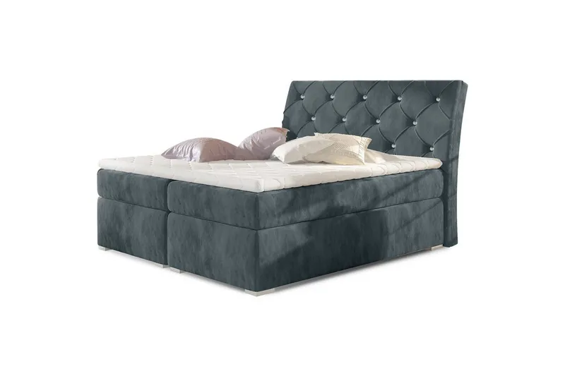 Box Spring Eltap Balvin - 140x200 cm, Paros 06, Mörkgrå — 140x200 cm, Paros 06, Mörkgrå