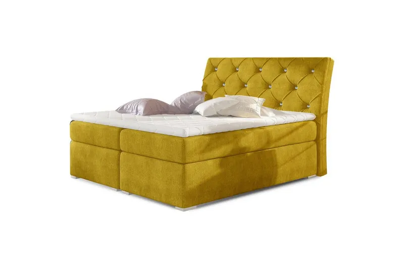 Box Spring Eltap Balvin - 160x200 cm, Omega 68, Gul — 160x200 cm, Omega 68, Gul
