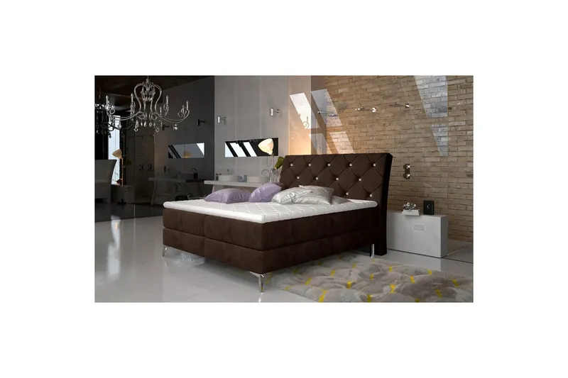 Boxfjäder Eltap Adel - 140x200 cm, Kronos 06, Brun — 140x200 cm, Kronos 06, Brun