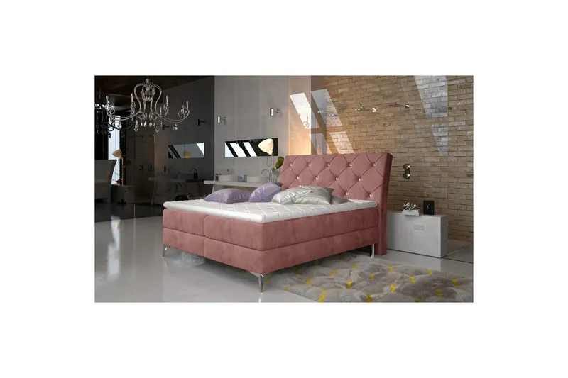 Boxfjäder Eltap Adel - 140x200 cm, Kronos 29, Rosa — 140x200 cm, Kronos 29, Rosa
