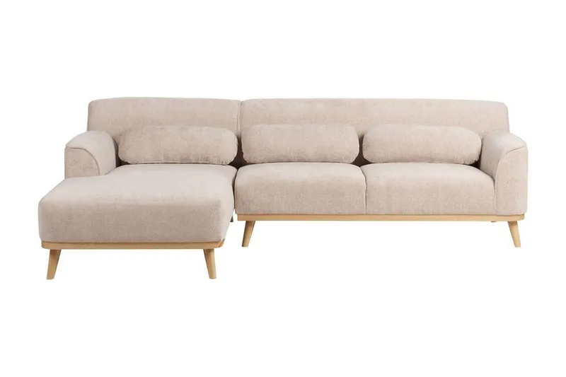 Bree Hörnsoffa 3-sits - Beige/Ljust trä (Art.nr 3070006) — Beige/Ljust trä