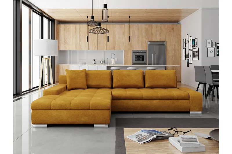 Cerys Bäddsoffa m. Divan 3-sits - Grå/Beige — Grå/Beige