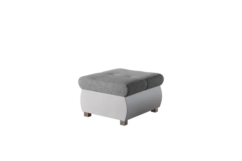 Cerys Fotpall 60 cm - Vit/Grå — Vit/Grå