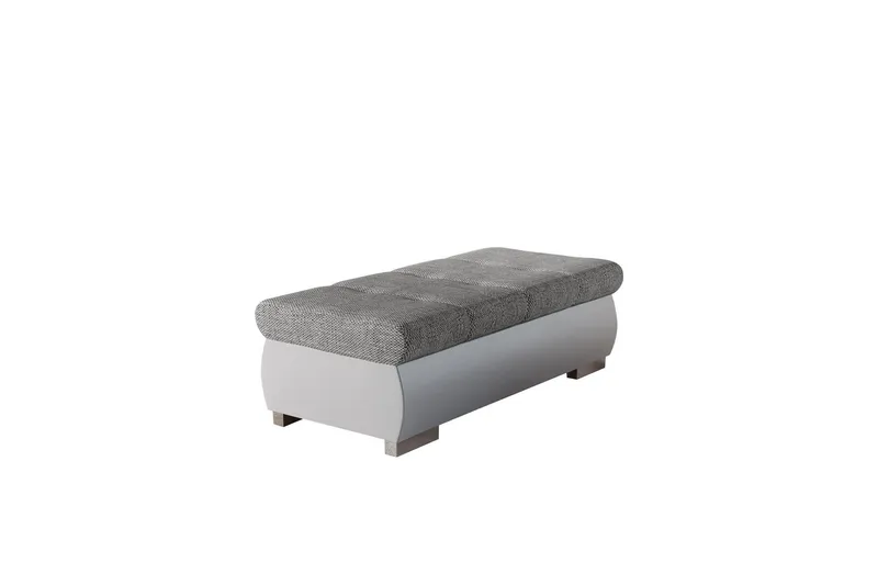 Cerys Fotpall 60 cm - Vit/Ljusgrå (Art.nr 3069414) — Vit/Ljusgrå