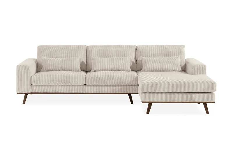 Copenhagen 4-sits Högervänd L-formad Divansoffa i Manchester - Beige (Art.nr 1705013) — Scandinavian Choice
