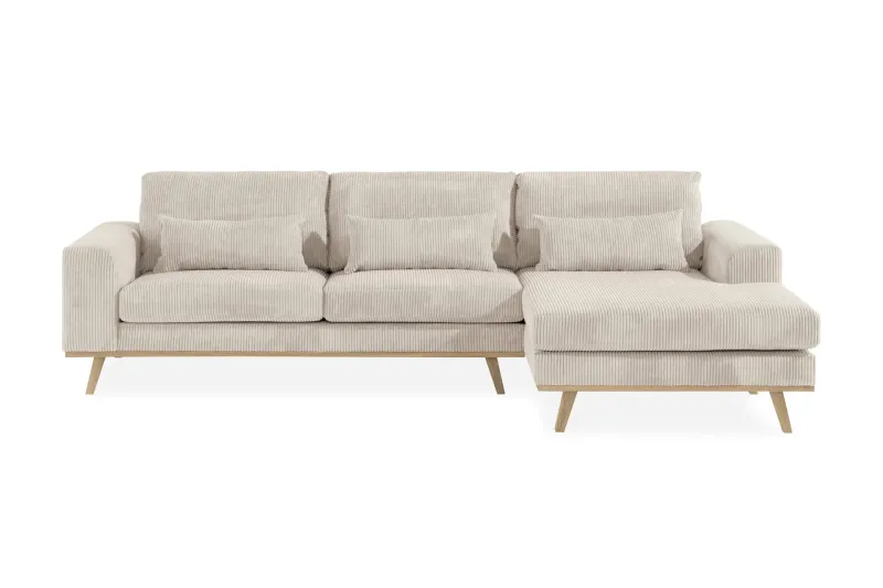 Copenhagen 4-sits Högervänd L-formad Divansoffa i Manchester - Beige (Art.nr 1705220) — Scandinavian Choice