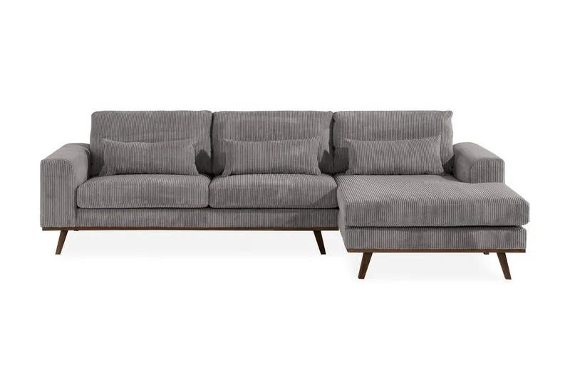 Copenhagen 4-sits Högervänd L-formad Divansoffa i Manchester - Mörkgrå (Art.nr 1704992) — Scandinavian Choice
