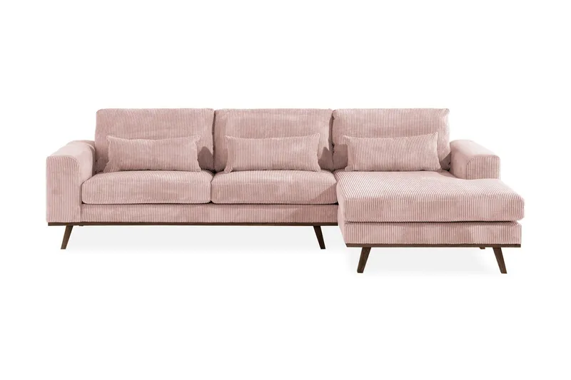 Copenhagen 4-sits Högervänd L-formad Divansoffa i Manchester - Rosa (Art.nr 1705002) — Scandinavian Choice