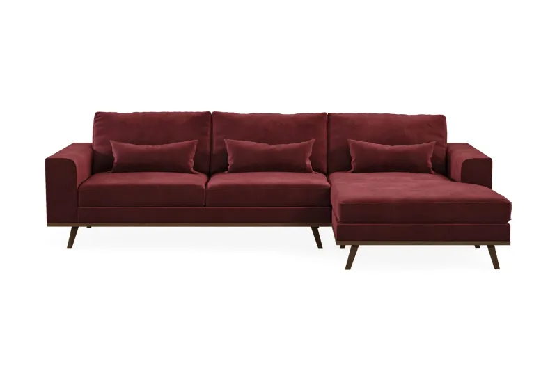 Copenhagen 4-sits Högervänd L-formad Divansoffa i Sammet - Lila (Art.nr 1705194) — Scandinavian Choice