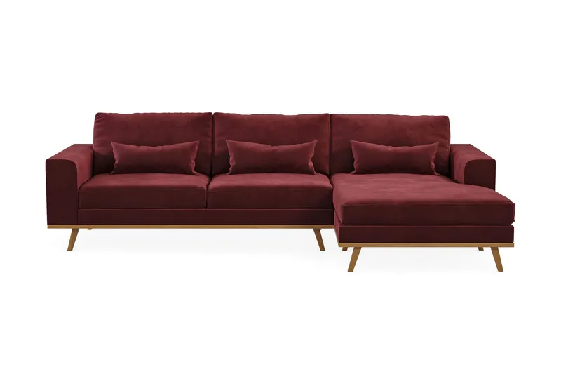 Copenhagen 4-sits Högervänd L-formad Divansoffa i Sammet - Lila (Art.nr 989987) — Scandinavian Choice