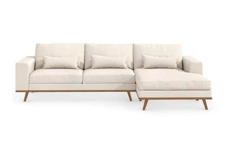 Copenhagen 4-sits Högervänd L-formad Divansoffa i Tyg - Beige (Art.nr 990032) — Scandinavian Choice