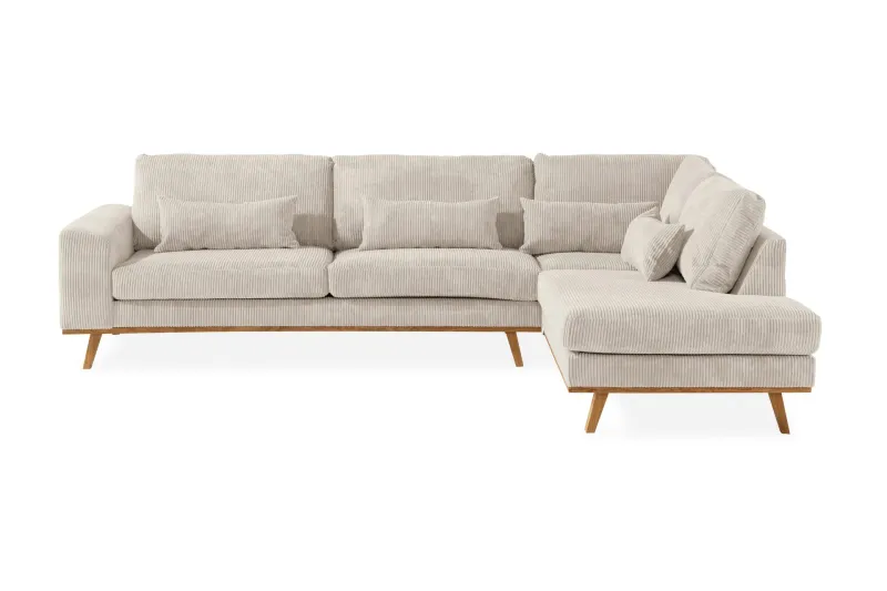 Copenhagen 4-sits Högervänd L-formad Schäslongsoffa i Manchester - Beige (Art.nr 708669) — Scandinavian Choice