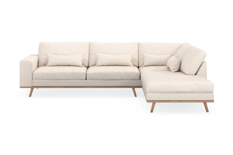 Copenhagen 4-sits Högervänd L-formad Schäslongsoffa i Manchester - Beige (Art.nr 1481508) — Scandinavian Choice