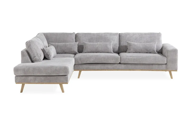 Copenhagen 4-sits Vänstervänd L-formad Divansoffa i Manchester - Ljusgrå (Art.nr 1705162) — Scandinavian Choice
