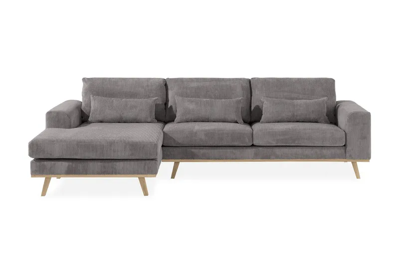 Copenhagen 4-sits Vänstervänd L-formad Divansoffa i Manchester - Mörkgrå (Art.nr 1705273) — Scandinavian Choice