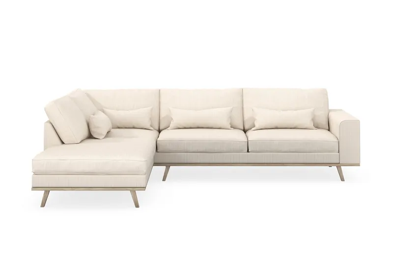 Copenhagen 4-sits Vänstervänd L-formad Schäslongsoffa i Manchester - Beige (Art.nr 1729893) — Scandinavian Choice