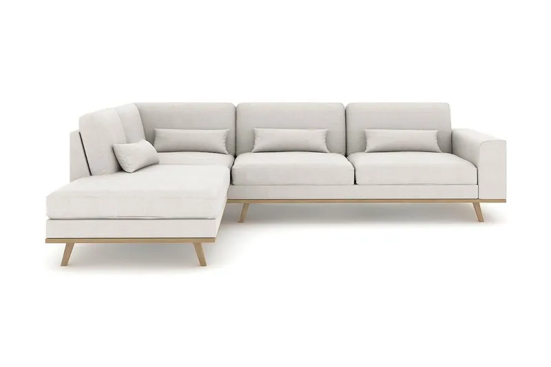 Copenhagen 4-sits Vänstervänd L-formad Schäslongsoffa i Tyg - Ljusgrå (Art.nr 1705198) — Scandinavian Choice