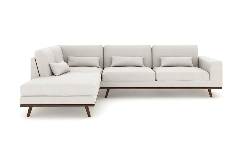 Copenhagen 4-sits Vänstervänd L-formad Schäslongsoffa i Tyg - Ljusgrå (Art.nr 1705330) — Scandinavian Choice